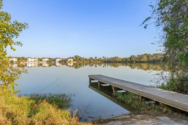 a view of lake and city