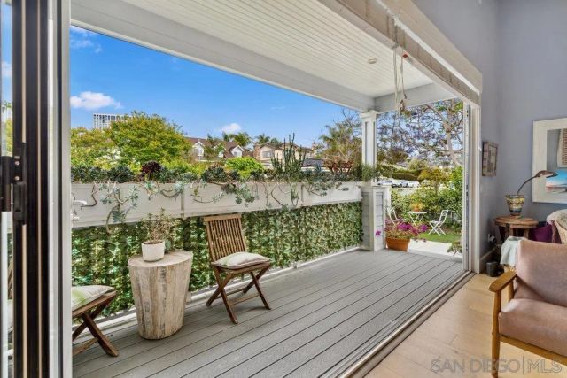 a outdoor view with a sitting space