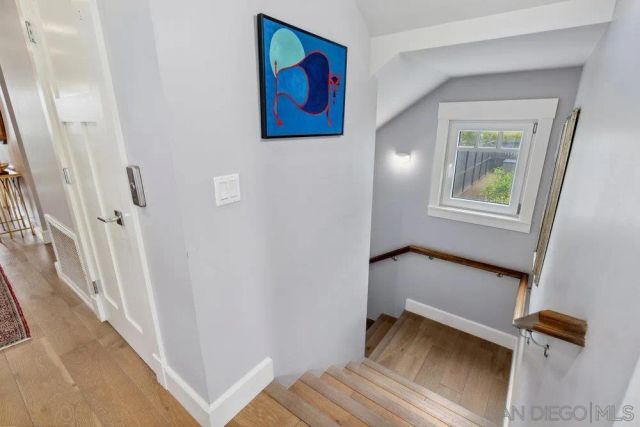 a view of hallway with stairs