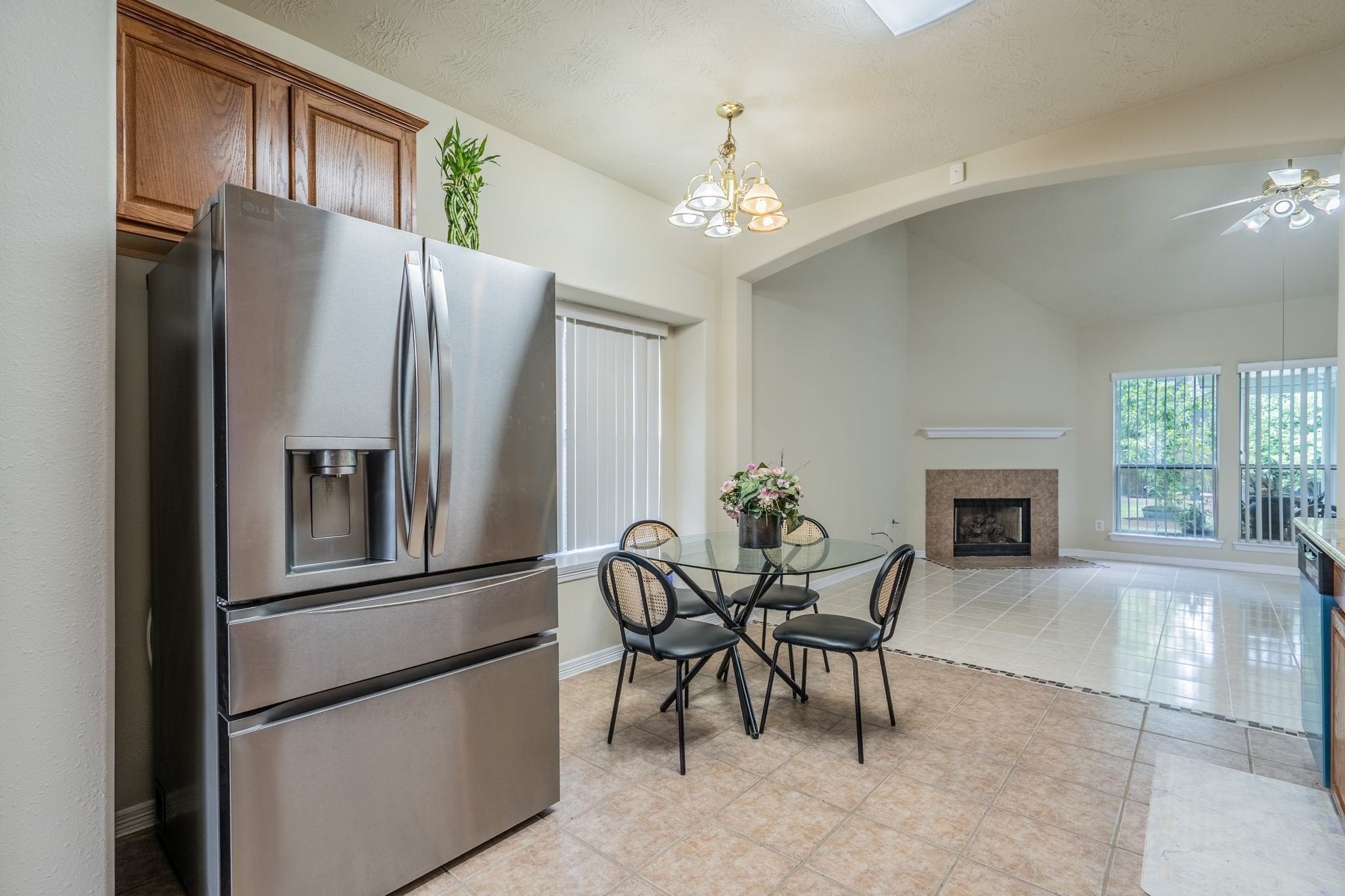 24139 Spring Sunset Drive Spring, TX 77373 - Photo 7 of 26 a view of a livingroom with furniture and a fireplace