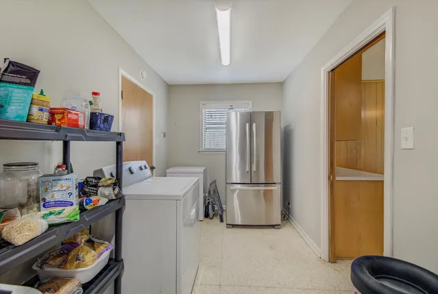 a storage room with storage and utility