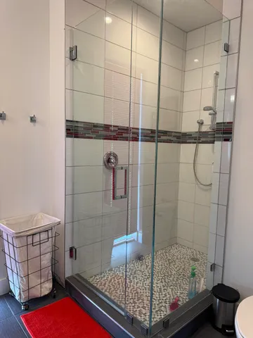 a bathroom with a shower