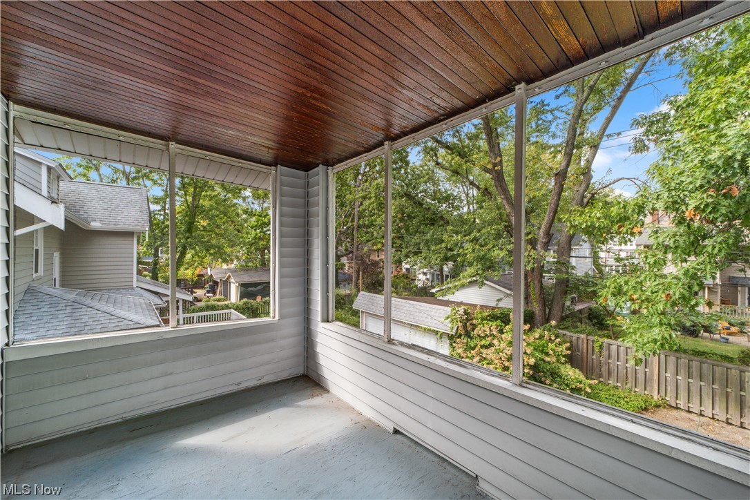 3045 East Overlook Road Cleveland, OH 44118 - Photo 18 of 29 Unfurnished sunroom with wooden ceiling