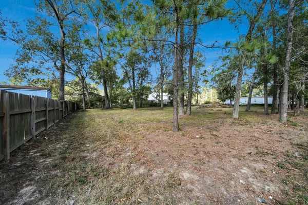 a backyard of a house with lots of green space