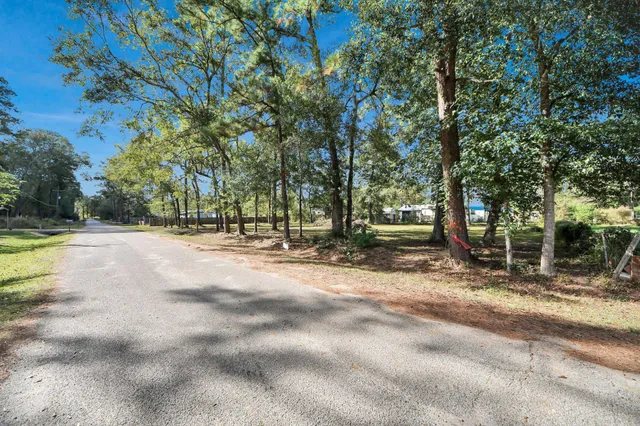a view of road with trees