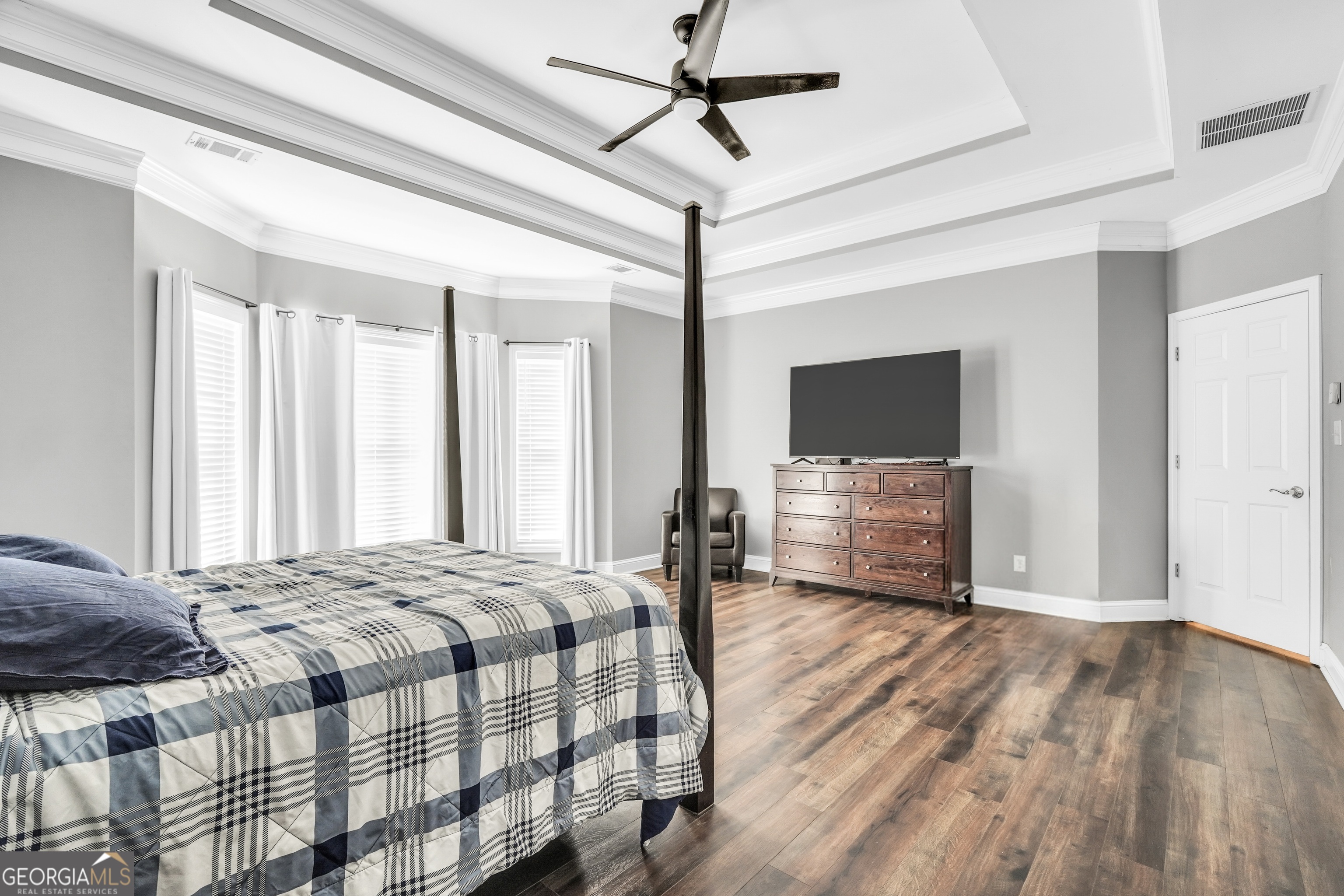 261 Highway 85 Connector Brooks, GA 30205 - Photo 24 of 73 a bedroom with a bed window and a flat screen tv