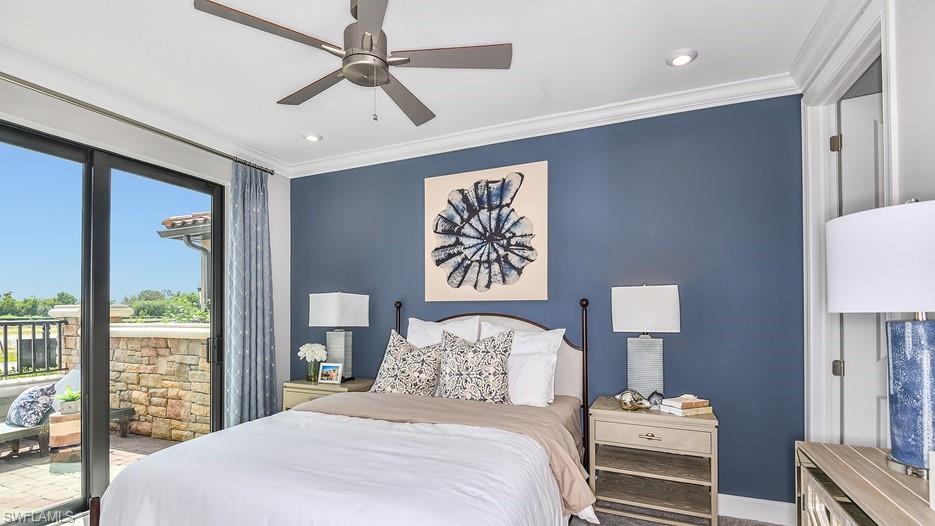 15336 Lucerna Street, Unit 101 Naples, FL 34114 - Photo 5 of 7 a bedroom with a bed and a lamp
