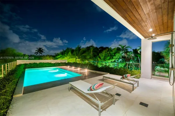 a view of an outdoor space with pool