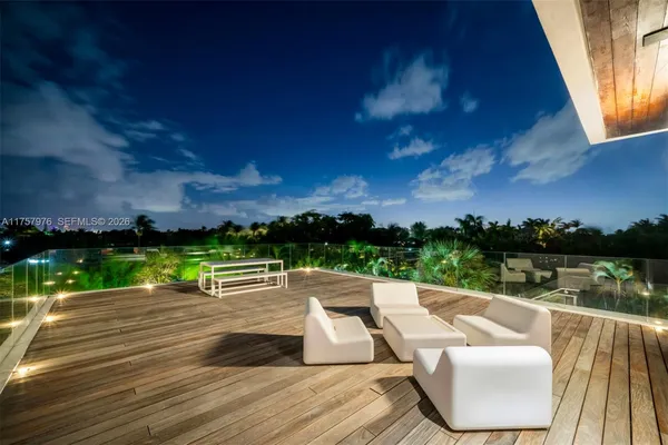 an outdoor view with patio