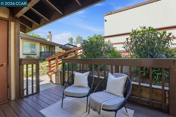 a view of a chairs in balcony