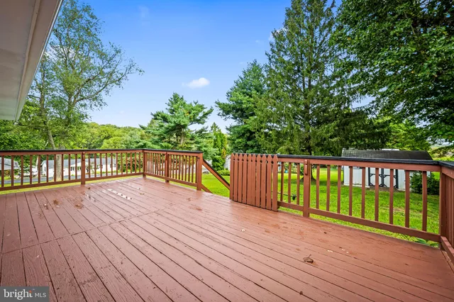 a view of wooden deck