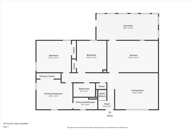 $277,900 | 207 North Paul Drive, Sibley, MO 64088
