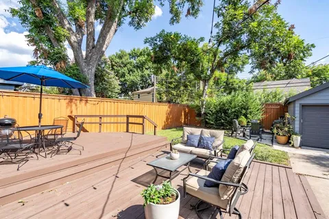 an outdoor view with patio