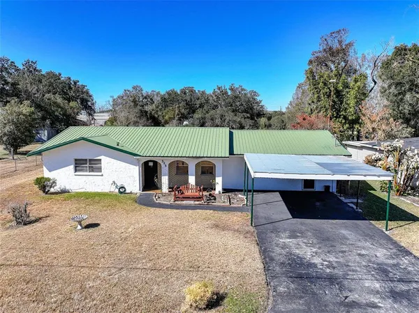 a view of a house with a patio