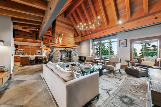 a living room with furniture