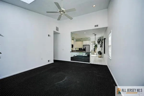 a view of a livingroom with a window