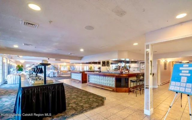 a kitchen with lots of counter top space