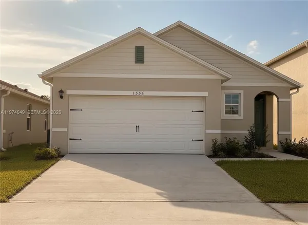 a view of a house with garage