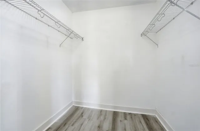 a view of small space with racks on the wall