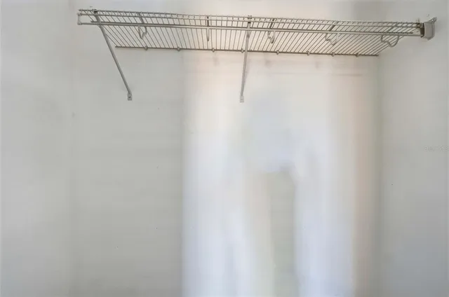 a view of a wall with rack on the wall