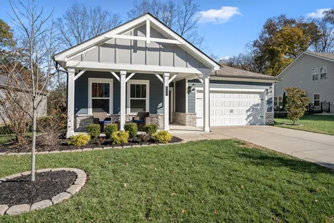 a front view of a house with porch