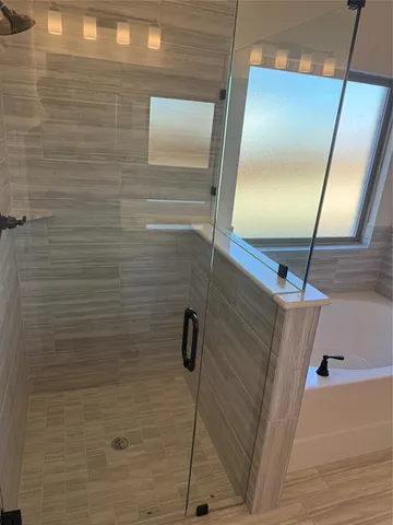 a bathroom with a shower