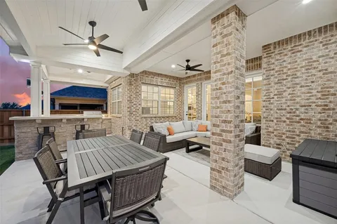 a outdoor living space with furniture