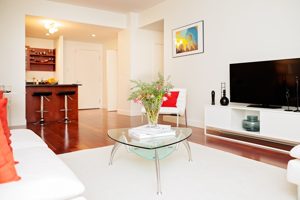 20 Second Street, Unit 222 Cambridge, MA 02141 - Photo 3 of 38 a living room with furniture and a flat screen tv