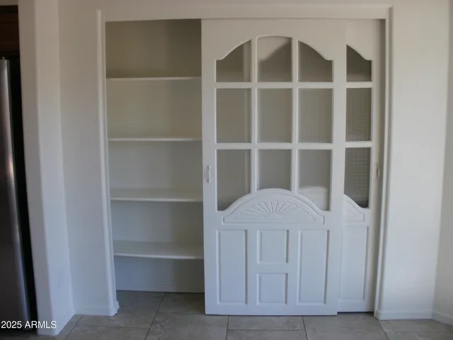 a view of a door in a room