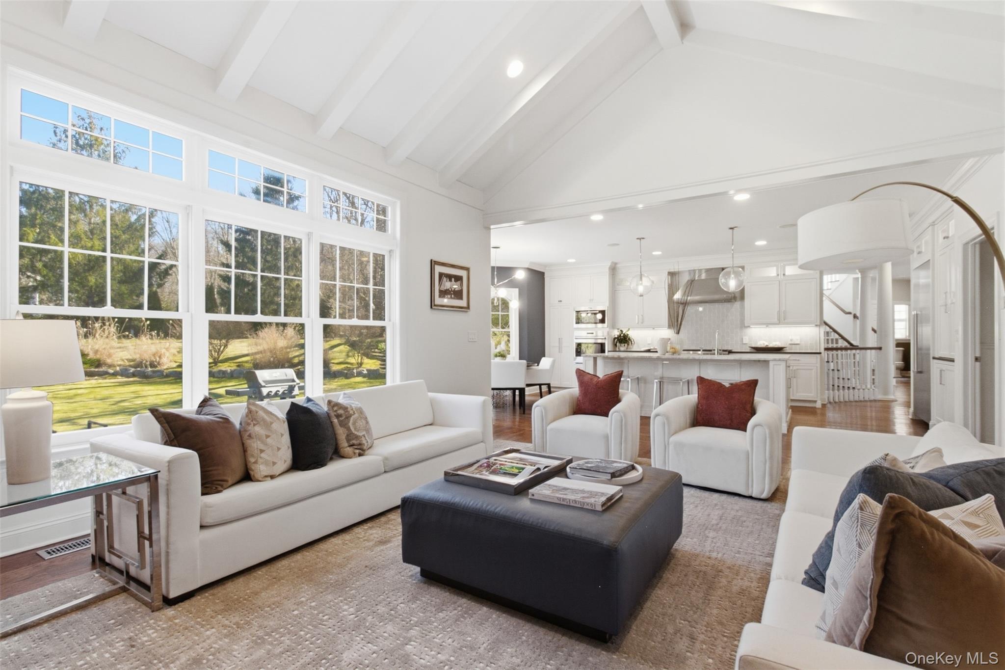 4 Johnson Place Rye, NY 10580 - Photo 19 of 44 Family room with vaulted ceiling and wood burning fireplace