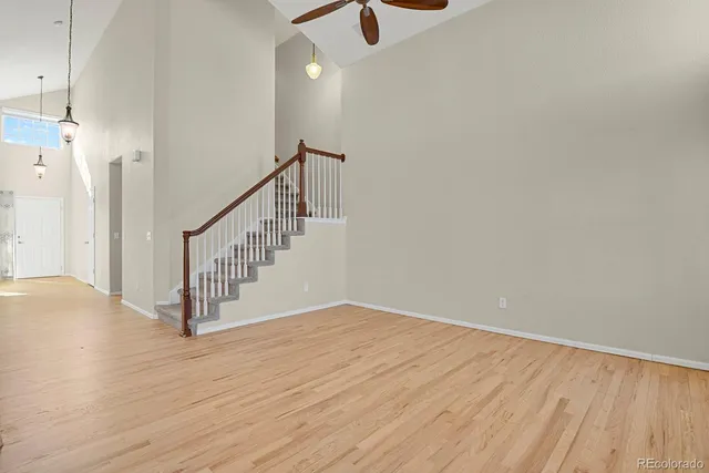a view of entryway with wooden floor