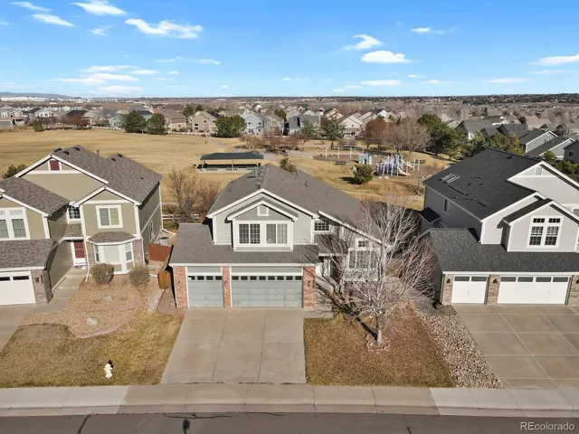 an aerial view of a house