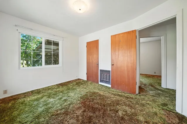 an empty room with a window