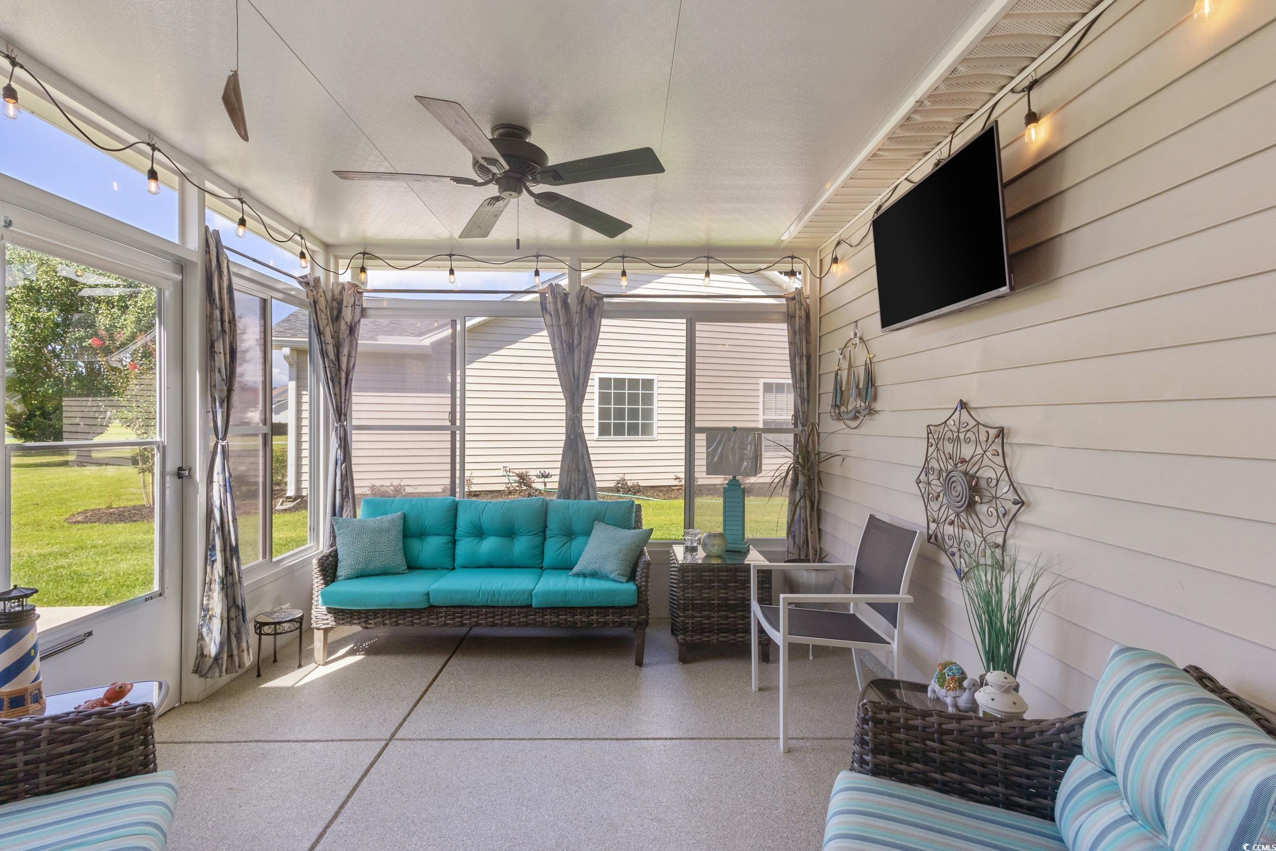 283 Whitchurch Street Murrells Inlet, SC 29576 - Photo 25 of 40 Sunroom / solarium featuring ceiling fan