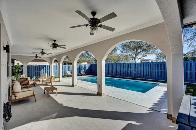 a living room with furniture