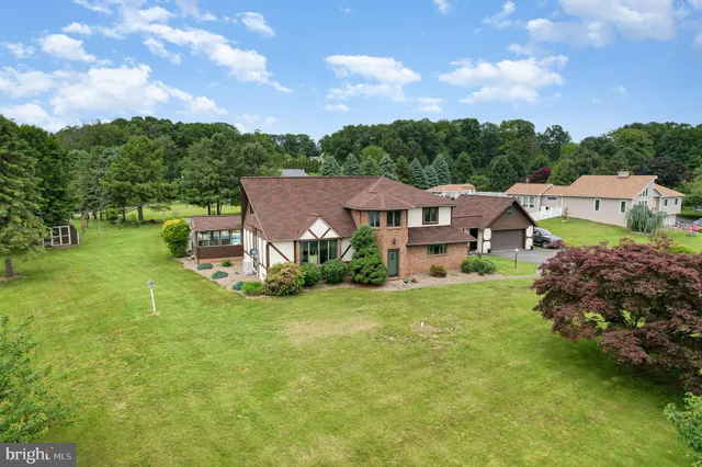 an aerial view of a house