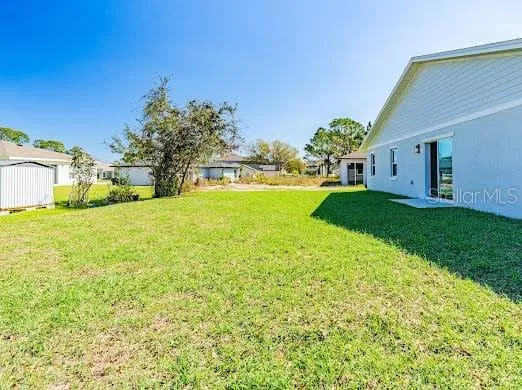 a house view with a garden space