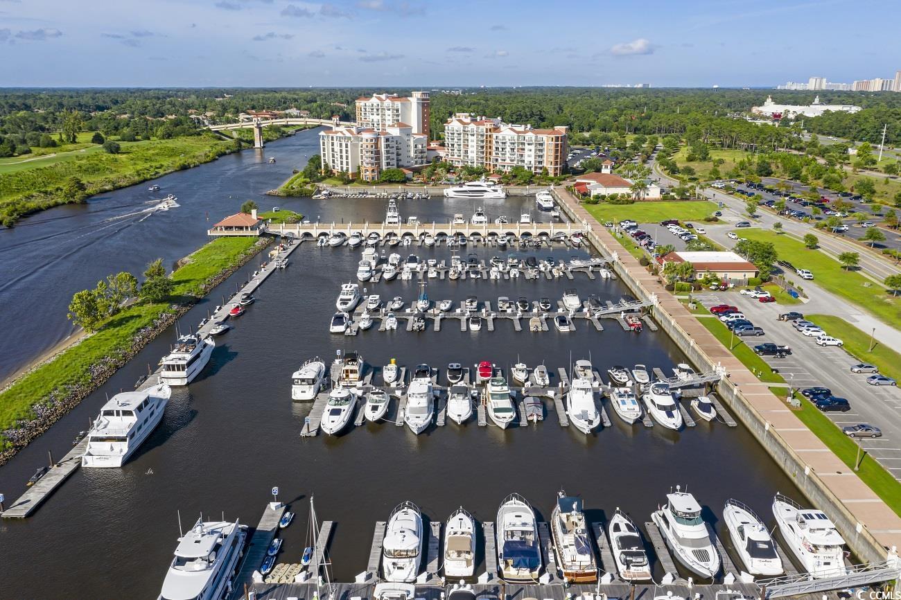 956 Corrado Street Myrtle Beach, SC 29572 - Photo 36 of 38 Drone / aerial view of a large body of water and numerous boat docks