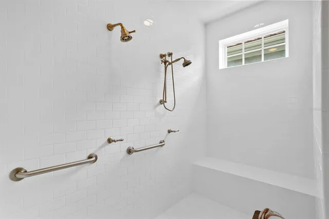 a bathroom with a shower