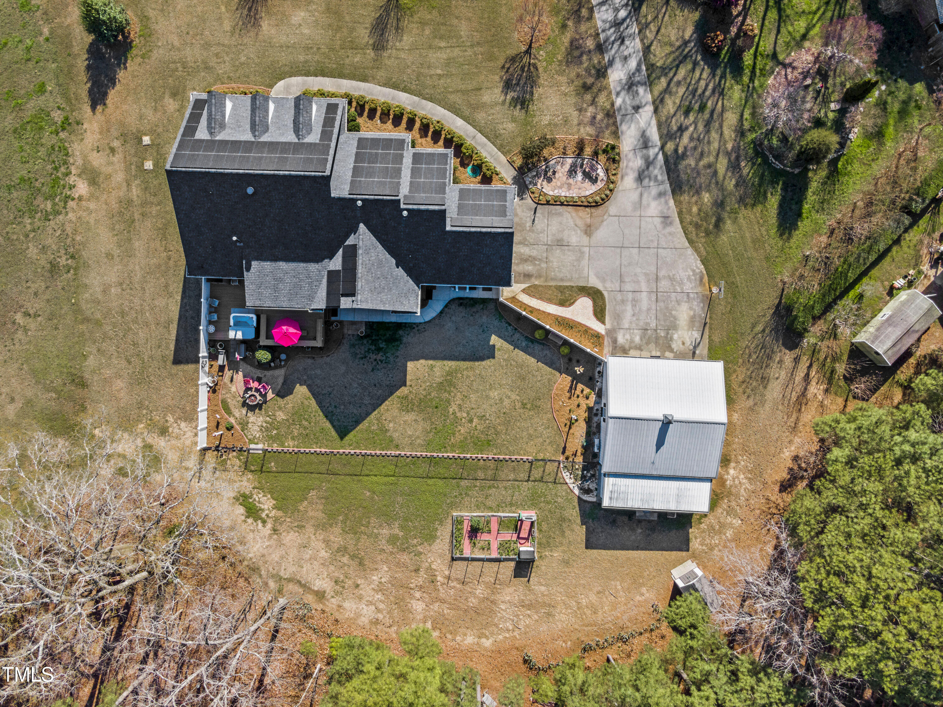 5504 Yates Mill Pond Road Raleigh, NC 27606 - Photo 53 of 56 an aerial view of residential houses with outdoor space