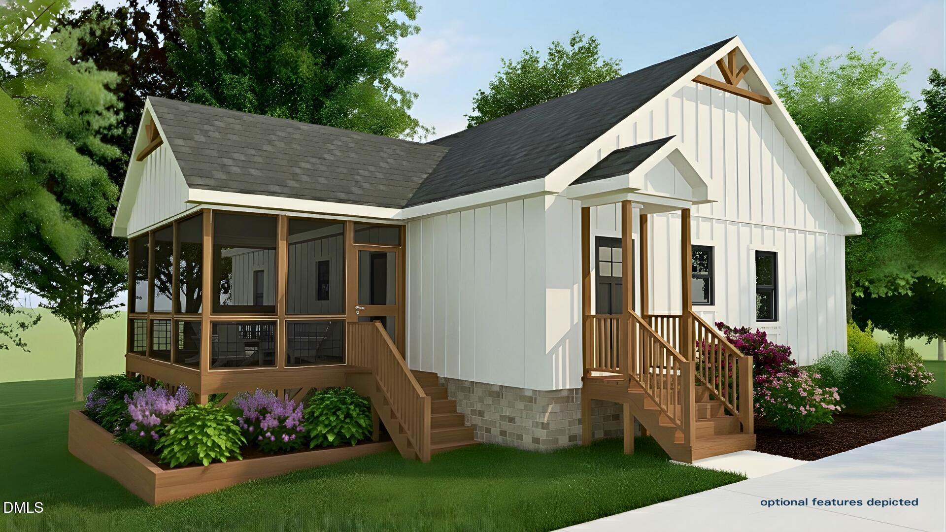 101 Stillwater Lane Roxboro, NC 27574 - Photo 2 of 14 a view of a house with brick walls and a yard with potted plants