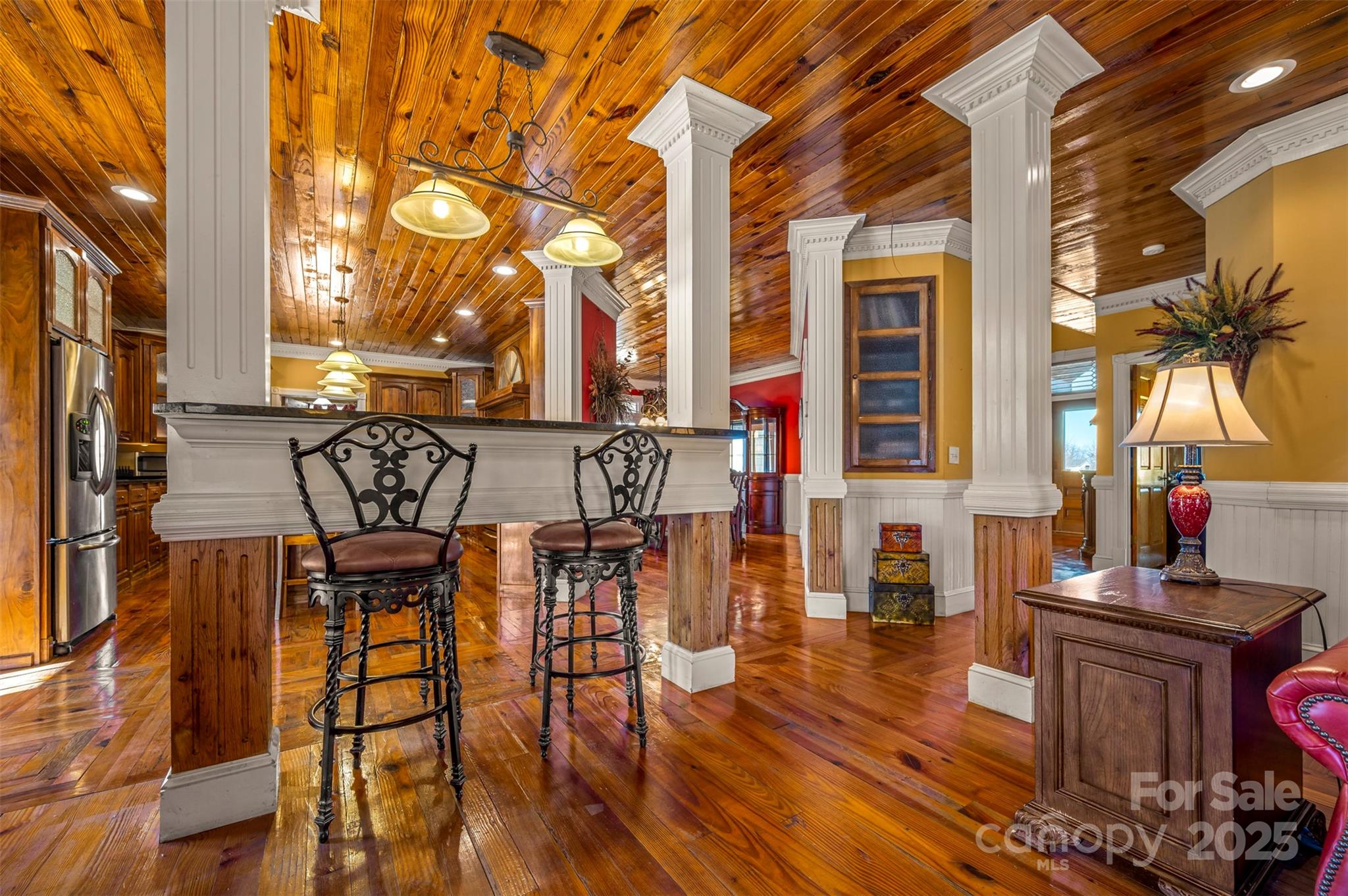 648 Harrill Dairy Road Forest City, NC 28043 - Photo 20 of 47 a view of a patio with table and chairs with wooden floor