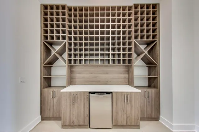 a view of a garden from a balcony