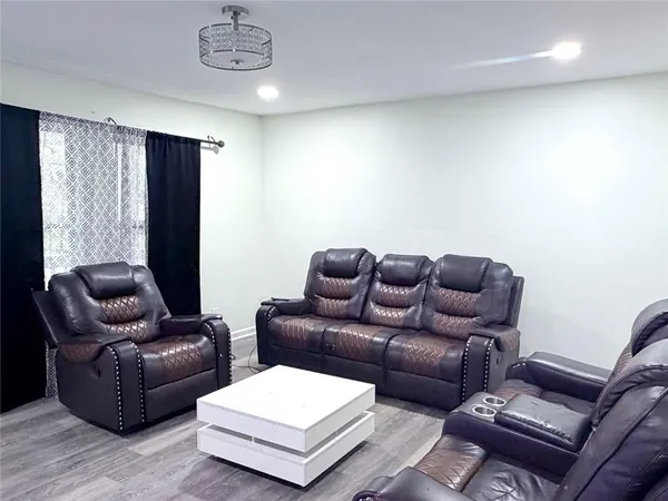 a living room with furniture