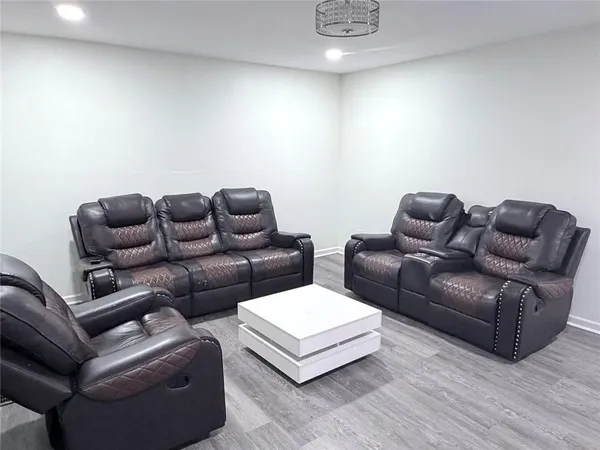 a living room with furniture