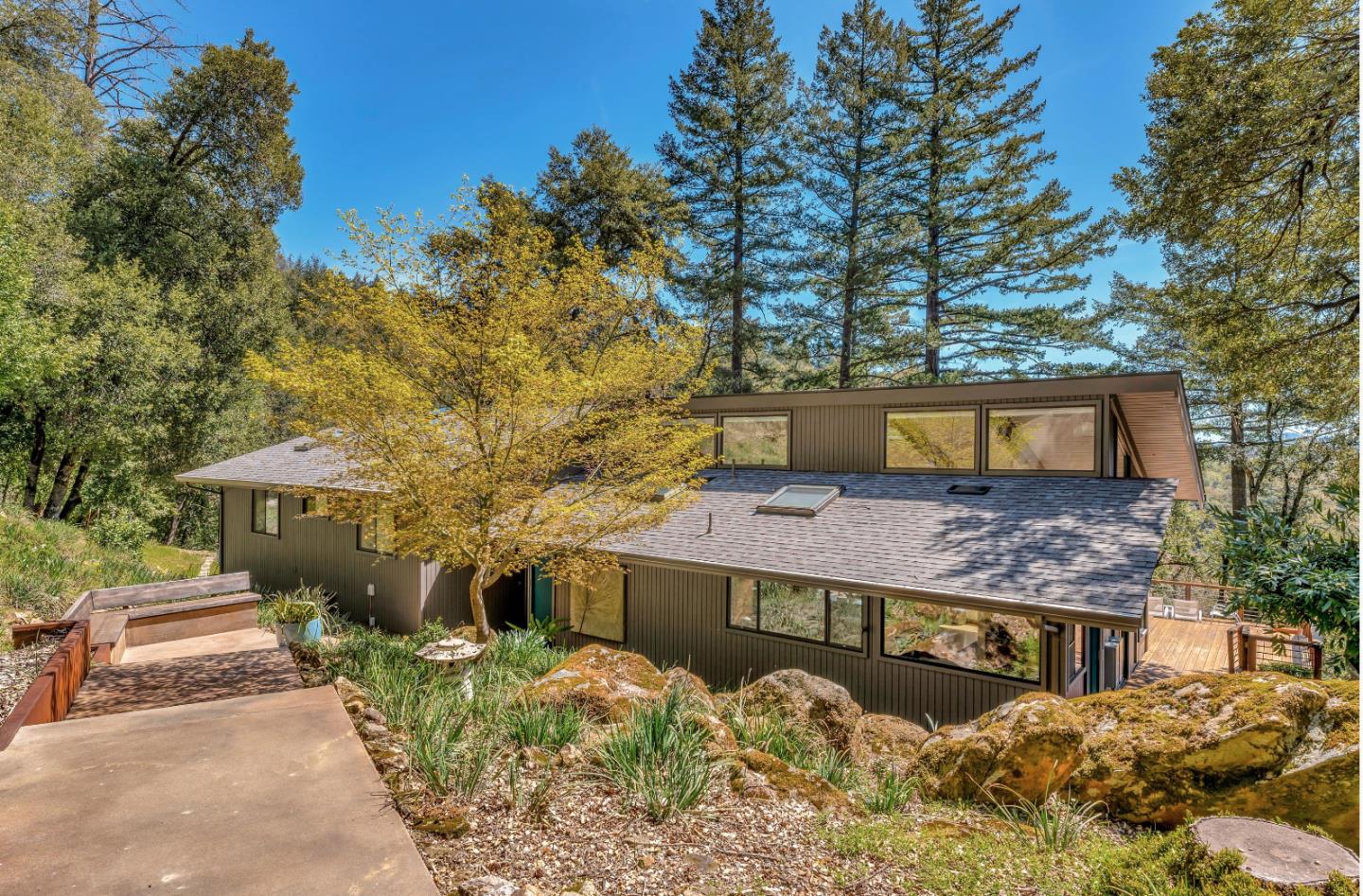 front view of a house with a yard