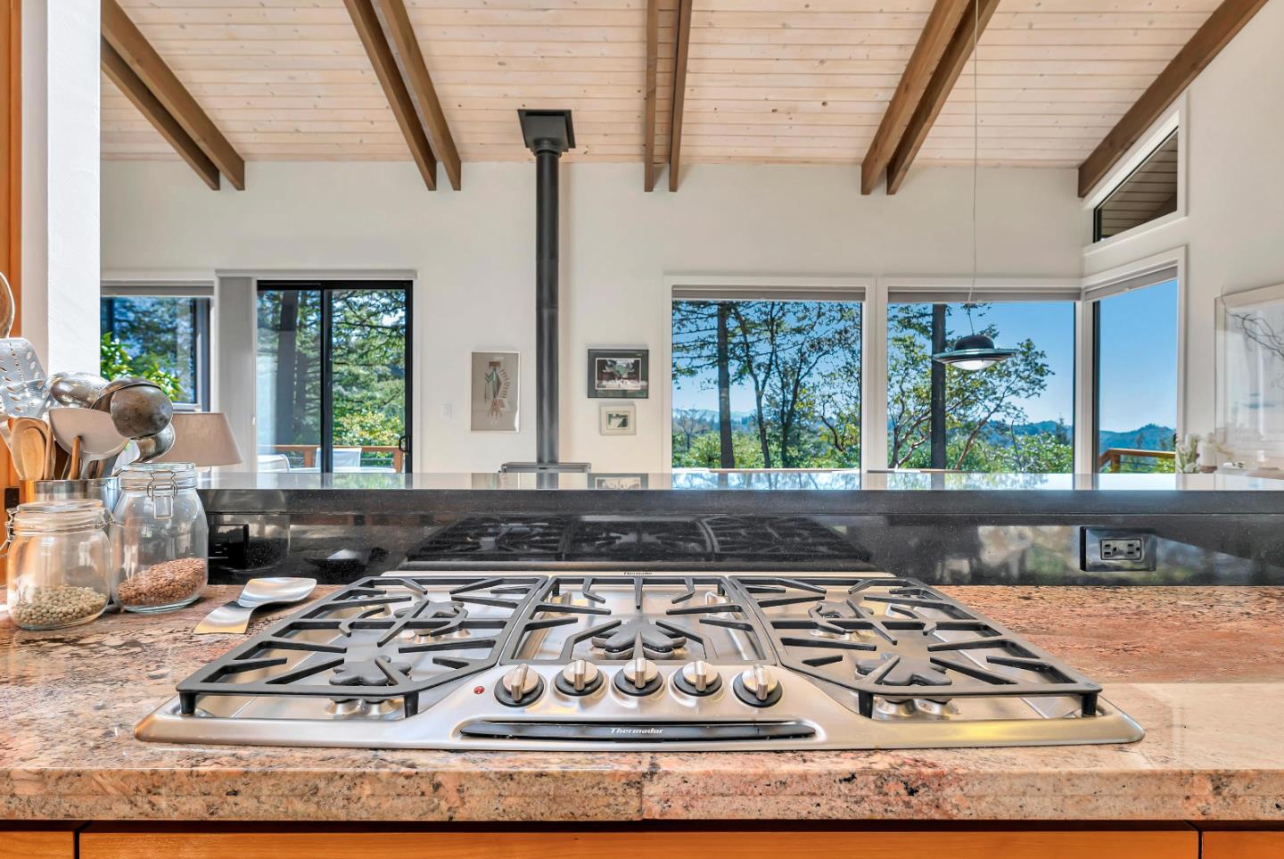 19170 Old Vineyard Road Los Gatos, CA 95033 - Photo 18 of 52 a view of a kitchen counter top with stove