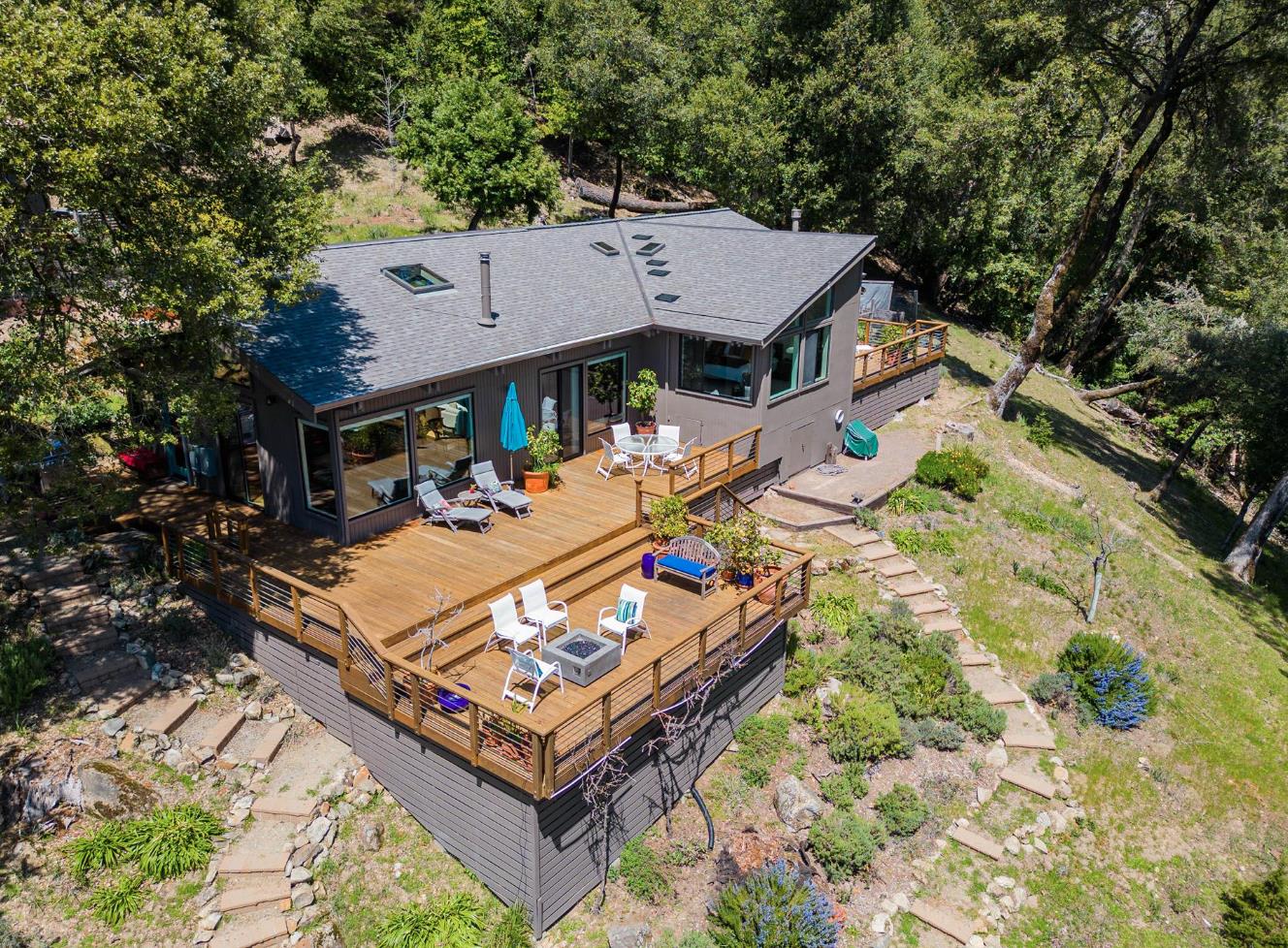 19170 Old Vineyard Road Los Gatos, CA 95033 - Photo 2 of 52 an aerial view of a house with swimming pool and patio