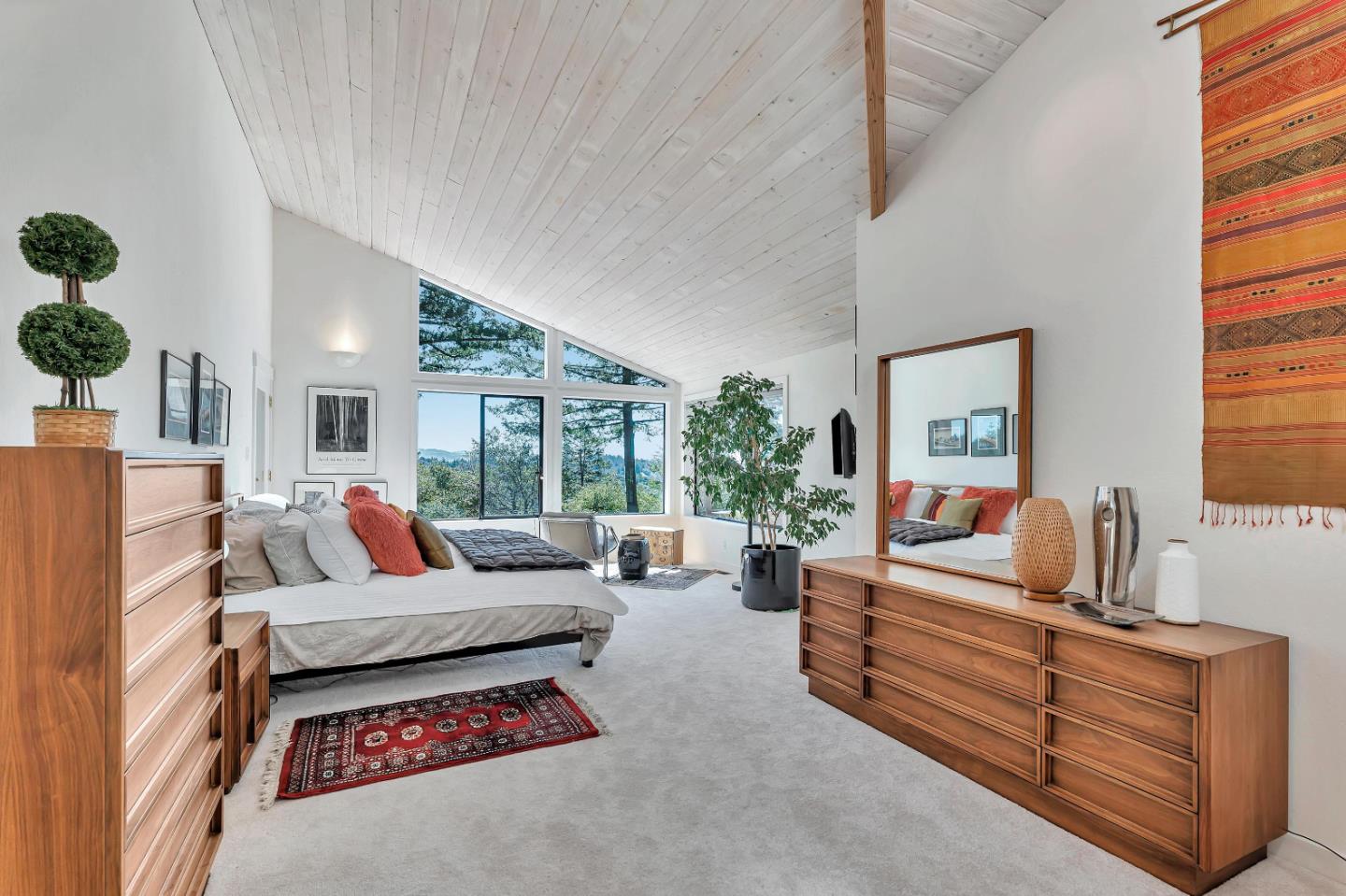 19170 Old Vineyard Road Los Gatos, CA 95033 - Photo 26 of 52 a living room with furniture fireplace and a large window