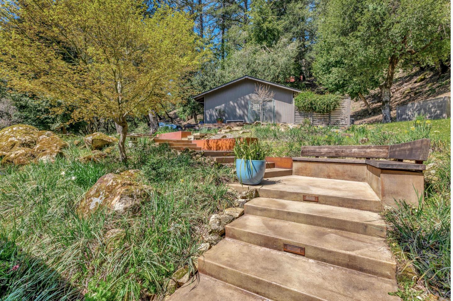 19170 Old Vineyard Road Los Gatos, CA 95033 - Photo 43 of 52 a backyard of a house with lots of green space